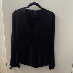 Elegant Black V-Neck Blouse